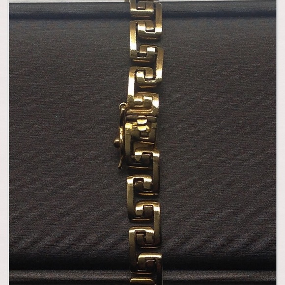 Gorgeous Vintage Solid 18k Greek Key Unisex Bracelet 7.5in EUC - Picture 1 of 6